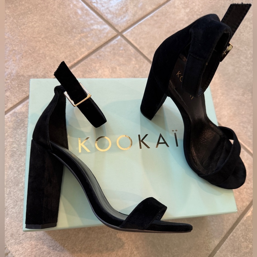 Kookai Black Suede Heels